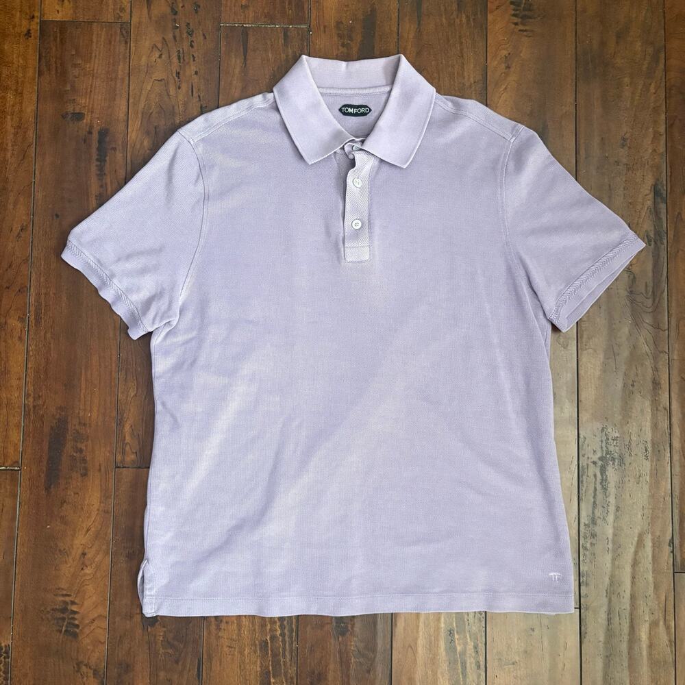 Tom Ford Polo Shirt Mens 58 Lilac Purple Golf Quiet Luxury Cotton Silk Blend